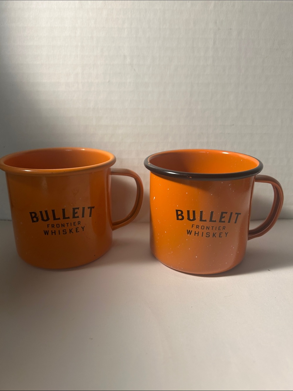 Orange Enamel Camp Mug - Set of 2 Whiskey camp fire mugs